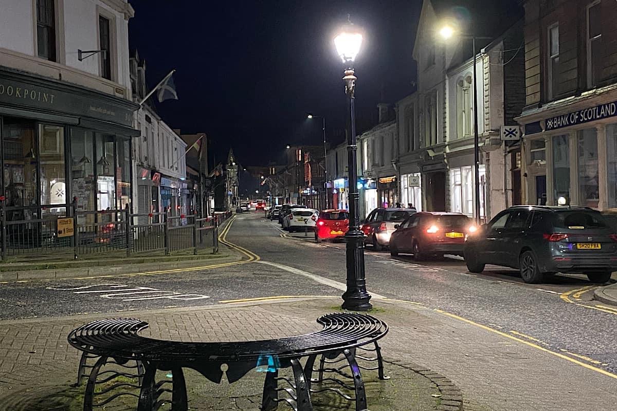 Dunoon Argyll Street at night